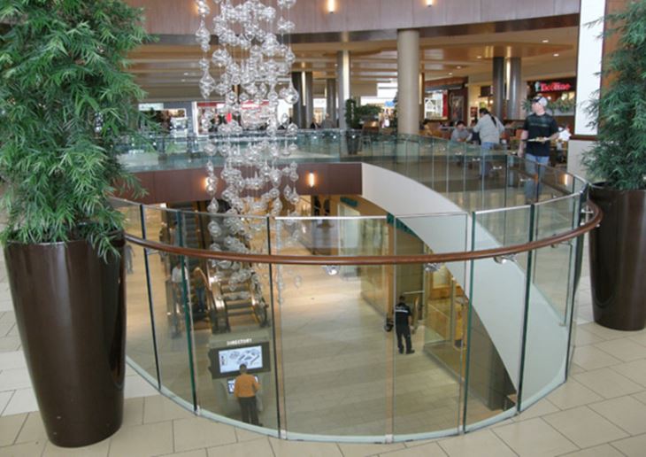 curved tempered glass railing