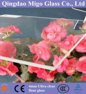 4mm karastatud Ultra Clear (madal rauast) floatklaas klaasi kasvuhoonegaaside
