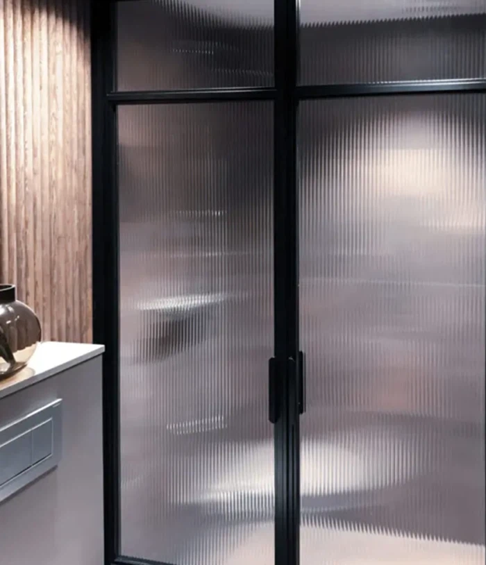 Fluted Glass Shower Enclosure